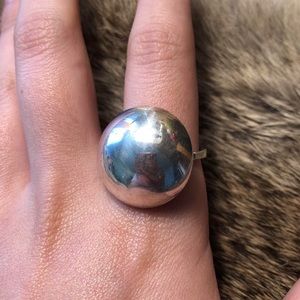 Vintage sterling silver hollow dome ring